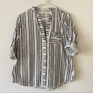 Eden & Olivia Black & White Striped Shirt